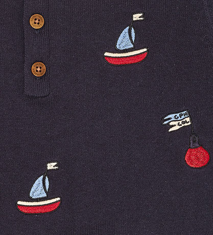 Copenhagen Colors Polo - Strik - Navy/Cream Comb