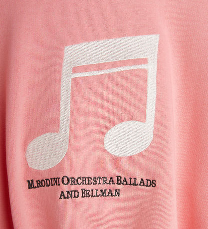 Mini Rodini Sweatshirt - Note - Rosa m. Hvid