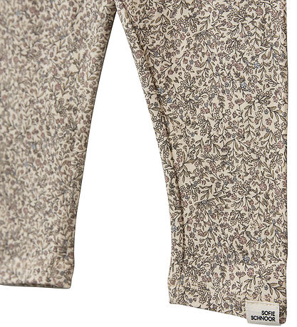 Sofie Schnoor Leggings - Nalinesb - Beige m. Blomster