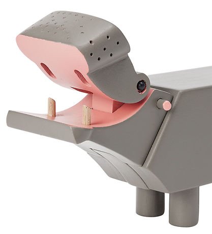 Kay Bojesen Træfigur - Flodhest - Liliput - 6 cm - Grå