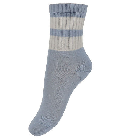 MP Strømper - 3-pak - Anker - Dusty Blue m. Striber