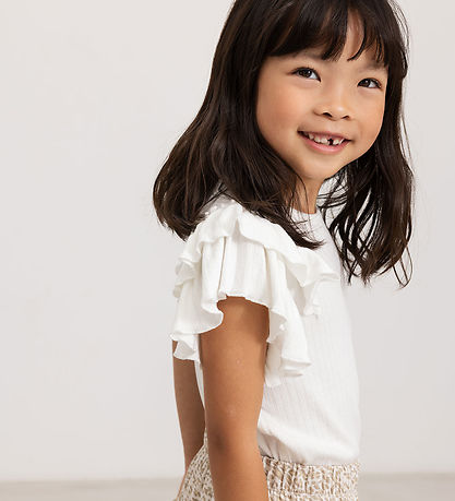 MarMar T-shirt - Modal - Tavora Frill - Gentle White