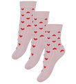 Minipop Strømper - Rib - Bambus - 3-pak - Rose Heart