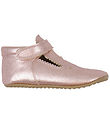 Pom Pom Ballerina Hjemmesko - T-Bar - Metallic Rose