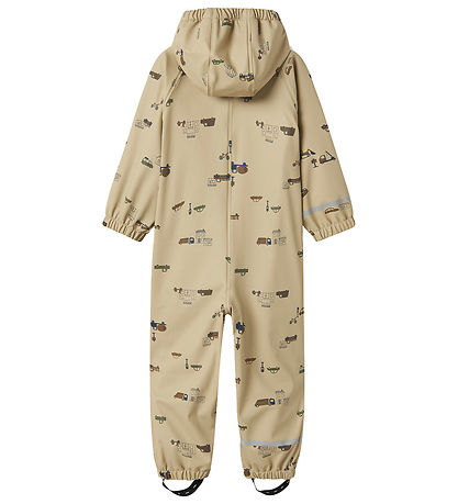 Name It Regndragt m. Fleece - PU - NmmDry10 - White Pepper/Small
