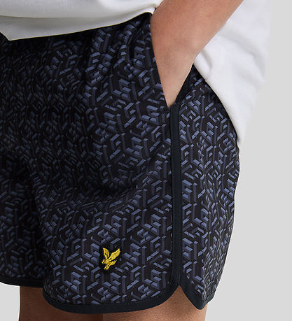 Lyle & Scott Badeshorts - Dark Navy m. Print