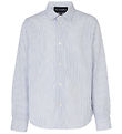 Emporio Armani Skjorte - Hvid/Blåstribet