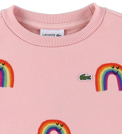 Lacoste Sweatshirt - Pink m. Regnbuer