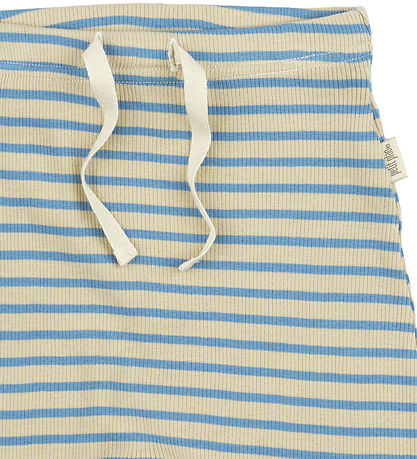 Petit Piao Bukser - Rib - Modal - Allure Blue/Dark Off White