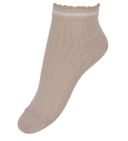 MP Ankelstrømper - 3-pak - Petra - Lyseblå/Rosa/Hvid m. Glimmer