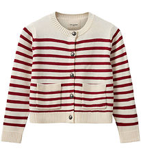 Sofie Schnoor Cardigan - Strik - Off White/Rød