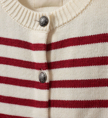 Sofie Schnoor Cardigan - Strik - Off White/Rød