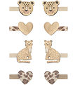 Mimi & Lula Hårclips - 8-pak - 3 cm - Larry Leopard