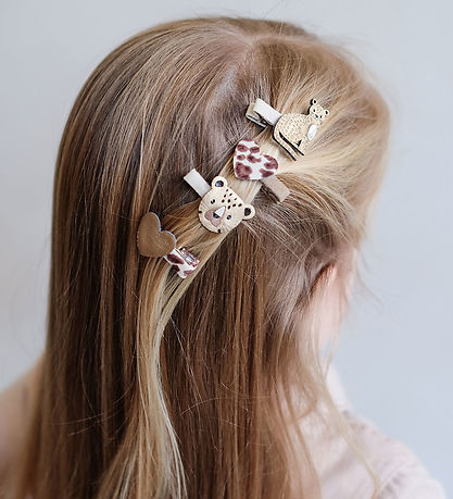 Mimi & Lula Hårclips - 8-pak - 3 cm - Larry Leopard