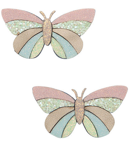 Mimi & Lula Hårspænder - 2-pak - 3 cm - Stripe Butterfly Spring 