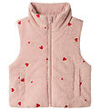 Name It Dynevest - Fløjl - NmfMimosa - Pale Mauve m. Hjerter