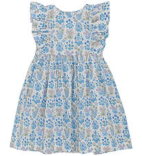 Huttelihut Kjole - Soft Chambray m. Blomster