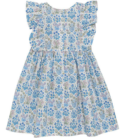 Huttelihut Kjole - Soft Chambray m. Blomster