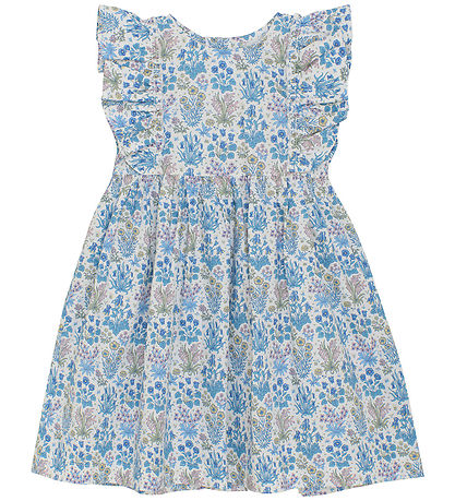 Huttelihut Kjole - Soft Chambray m. Blomster