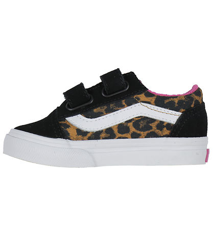 Vans Sko - Old Skool V Leopard Pop - Sort/Multi