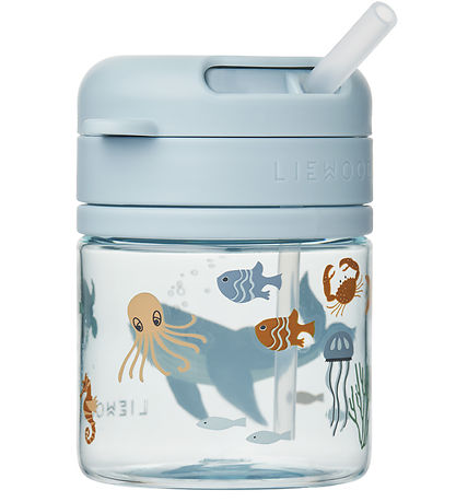 Liewood Kop m. Sugerør - Pavia - 280ml - Sea Creature/Sandy
