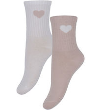 Minymo Socks - 2-Pack - Shell w. Heart