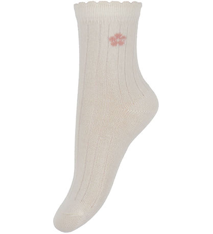 Minymo Strømper - 2-pak - Ash Rose m. Blomster