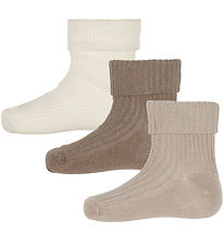 Minymo Socks - 2-Pack - Rib - Light Taupe