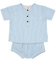 Copenhagen Colors Shortssæt - Sky Blue W Cream Stripe