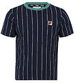 Fila T-paita - Leba - Black Iris/Bright White Striped