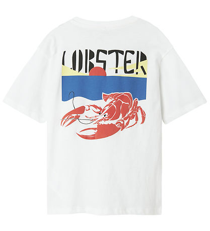 Name It T-shirt - NkmFonnot - Bright White/LOBSTER