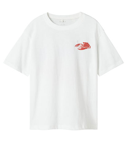 Name It T-shirt - NkmFonnot - Bright White/LOBSTER