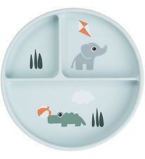 Done By Deer Stick And Stay Inddelt Tallerken - Playground - Blå