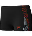 Speedo Badebukser - Plastisol Placement - Sort m. Orange