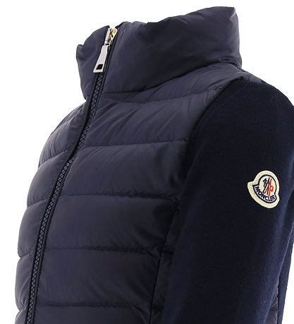 Moncler Cardigan - Uld/Dun - Navy