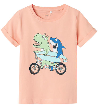 Name It T-shirt - NmmVux - Peach Pearl/Bike