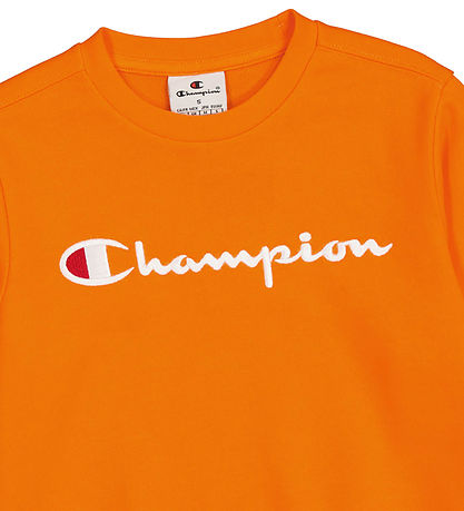 Champion Sweatshirt - Crewneck - Orange m. Logo