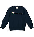 Champion Sweatshirt - Crew neck - Navy w. Logo