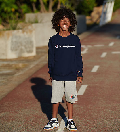 Champion Sweatshirt - Crewneck - Navy m. Logo