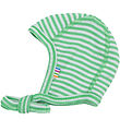 Joha Babyhjelm - Rib - Uld/Silke - Off White/Grøn