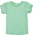 Joha T-shirt - Rib - Uld/Silke - Off White/Grøn