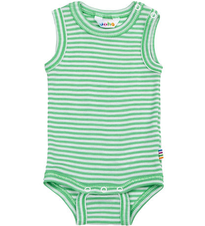 Joha Body u/æ - Rib - Uld/Silke - Off White/Grøn