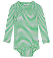 Joha Slå-Om Body l/æ - Rib - Uld/Silke - Off White/Grøn
