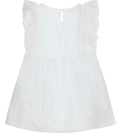 Hust and Claire Kjolebody k/æ - Kristi - White m. Broderi Anglai