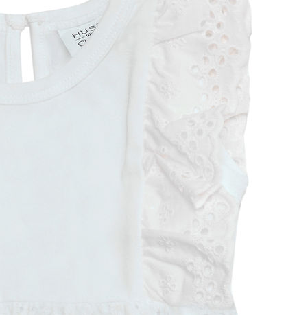 Hust and Claire Kjolebody k/æ - Kristi - White m. Broderi Anglai