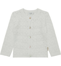 Hust and Claire Cardigan - Stickad - Mål - White m. Hålmönster