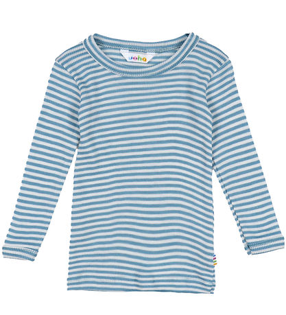 Joha Bluse - Rib - Uld/Silke - Blå