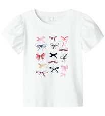 Name It T-shirt - NmfFilly - Bright White m. Sløjfer
