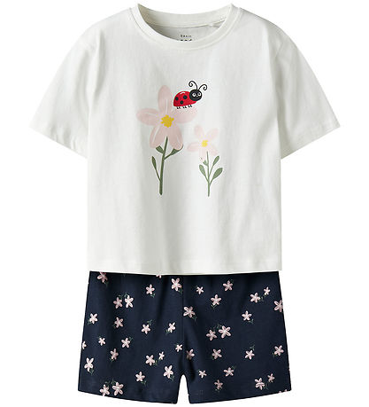 Name It Shortssæt - NmfVilinse - Bright White/Navy Blazer m. Blo