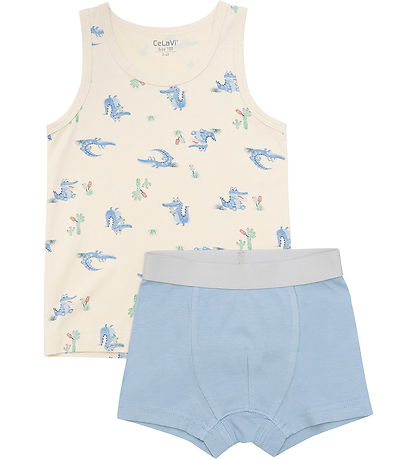 CeLaVi Undertøjssæt - Undertrøje/Boxershorts - Dusty Blue